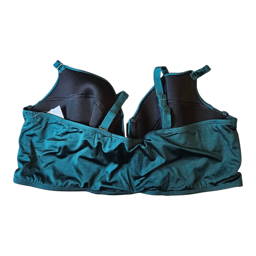 Cacique Swim Dark Teal Green Balconette Bikini Top Size 44 DD NWT - Picture 2 of 8